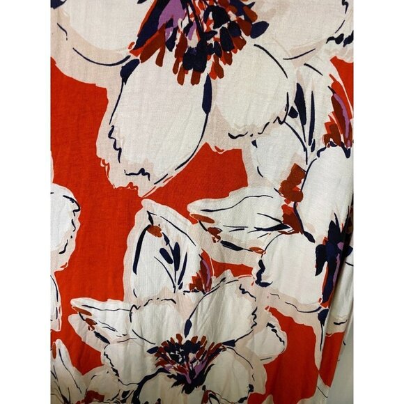 THE LIMITED WOMENS SIZE LARGE TANK DRESS RED WHITE PATTERN KNEE LENGTH - Picture 2 of 3